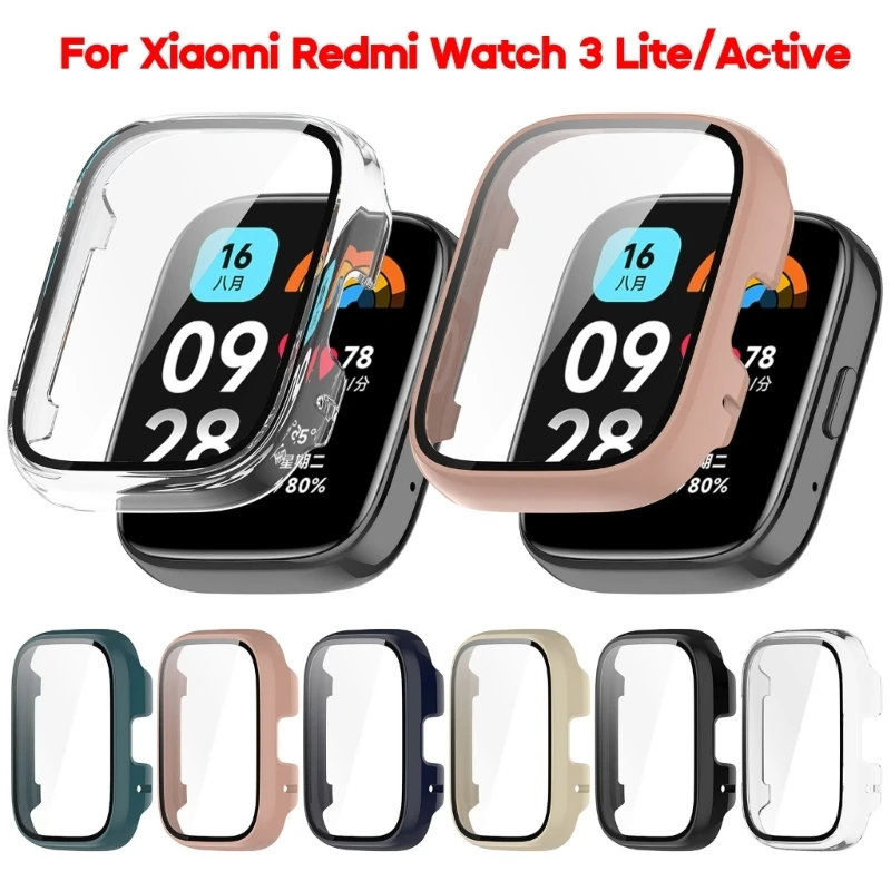 Защитен калъф за Redmi Watch 3 Lite, водоустойчив защитна рамка, умни часовници, едно парче корпус, стъклена филм, аксесоари