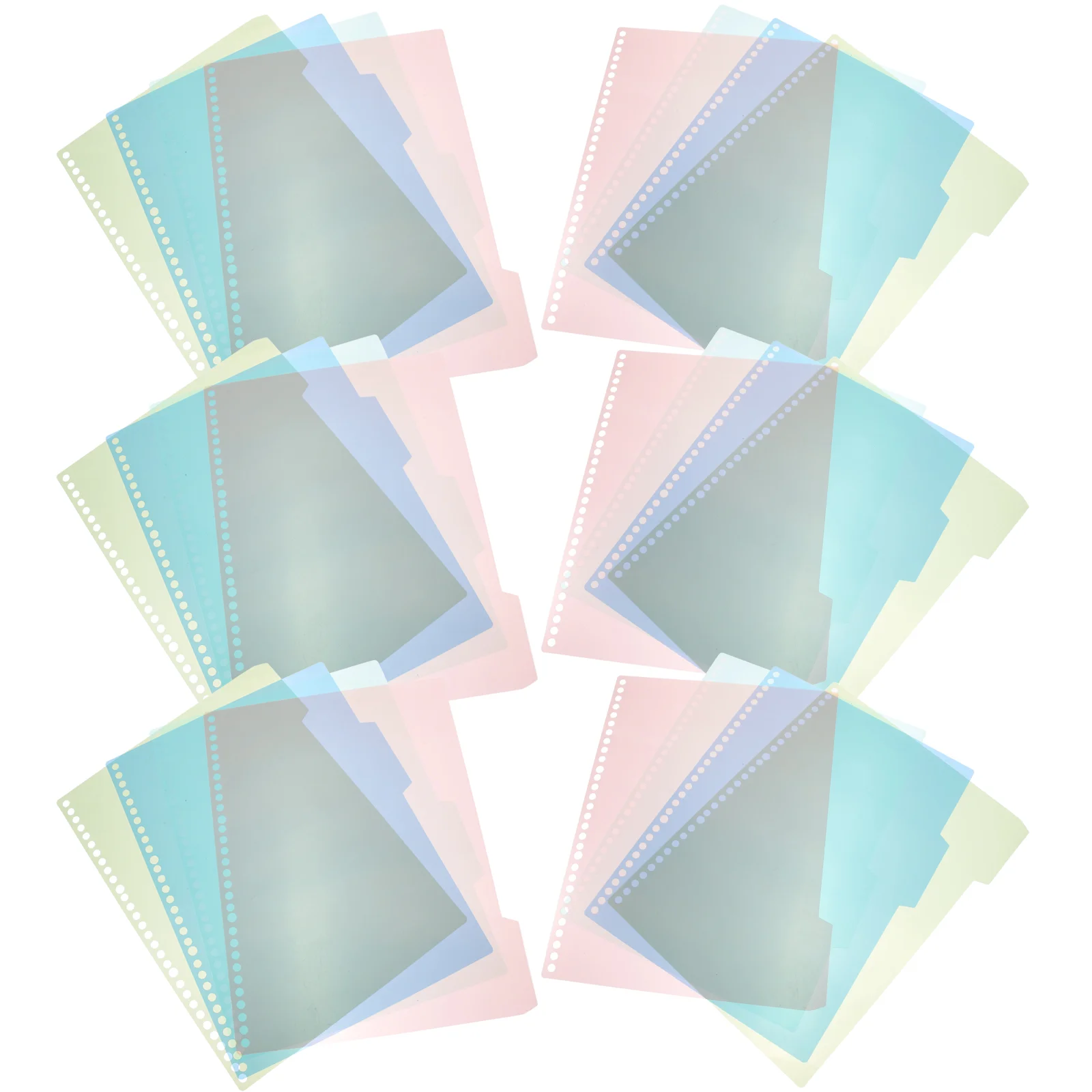 6 Комплекта разделителни листове формат А4 Пластмасови Разделители Бележник Подложка Цветни маркери за подвързване