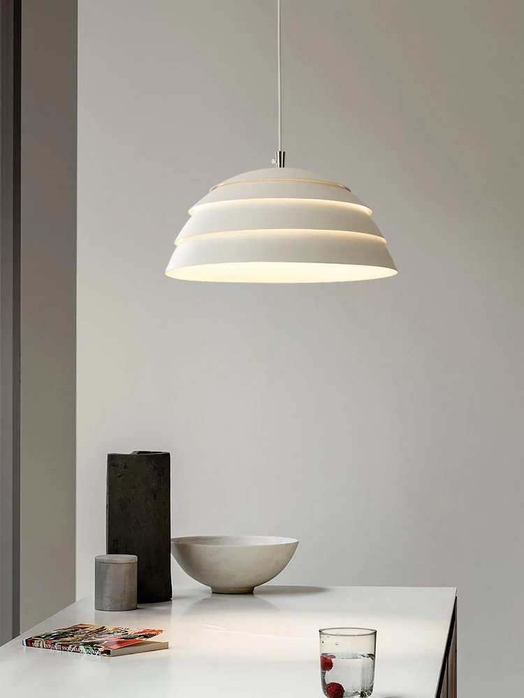 Окачен лампа в скандинавската йерархична бяла полусфера с Трапезария, спалня, Промишлен окачен лампа, Дизайн на осветително тяло, Led окачен лампа