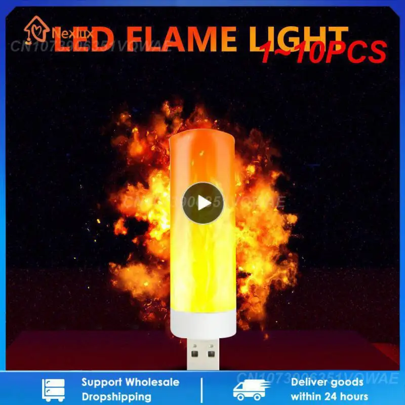 1 ~ 10ШТ лека нощ USB Flame Light Светлината на Свещите LED Flame Light USB Atmosphere Light USB Plug Лампа На Открито На закрито