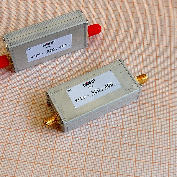 Полосовой филтър UHF 320/5 - 400 Mhz интерфейс SMA Максимална пропускающая способност: 2 W (33 dbm) KFBP-320/400