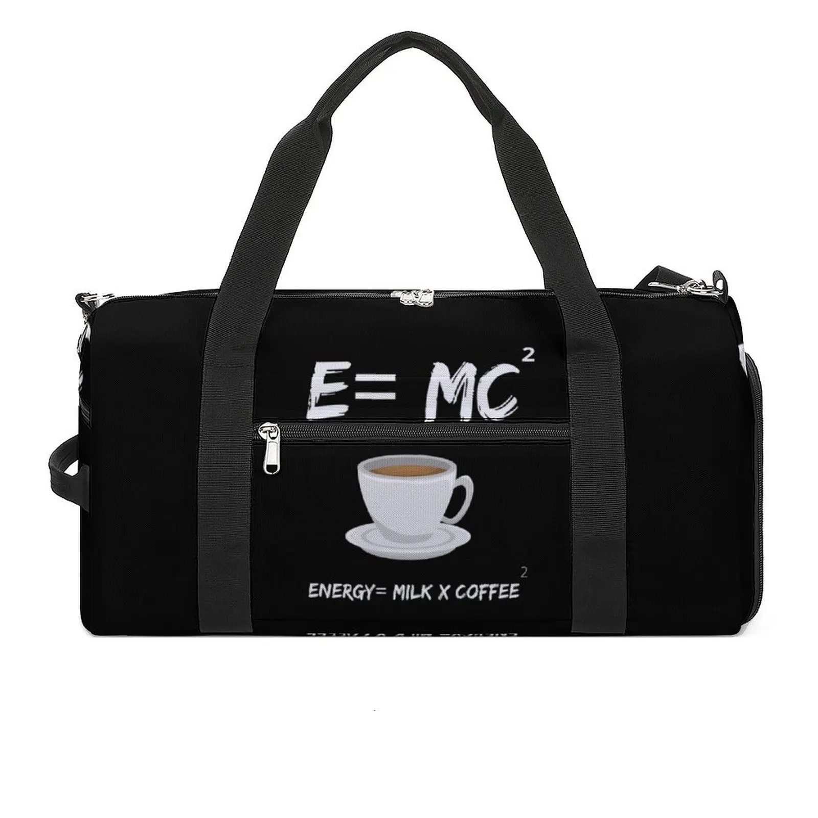 Спортна чанта С принтом Energy Equals Milk And Coffee, Спортна Чанта С Голяма Физическа Формула, Мъжки Дамски Чанта Почивен ден, Чанта За плуване и Фитнес